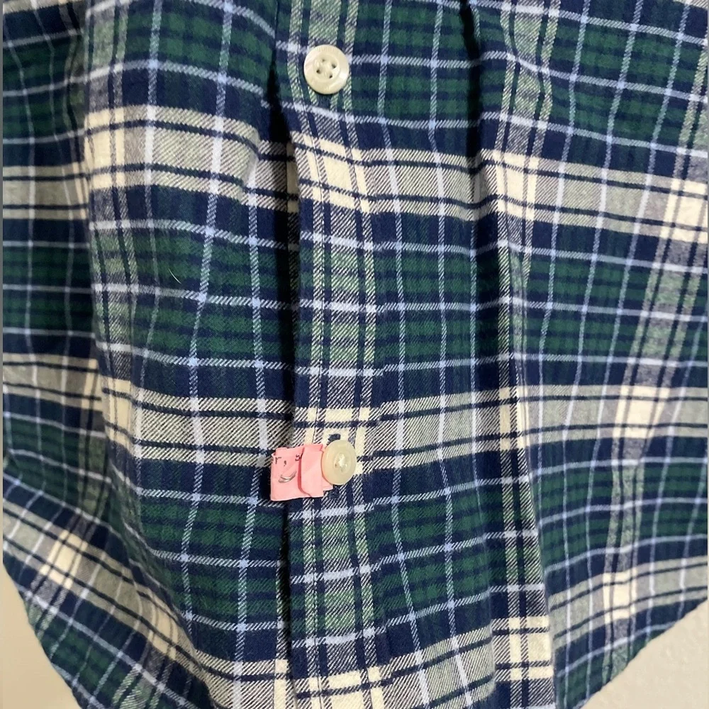 Vineyard Vines Navy and White cotton flannel Plaid Shirt